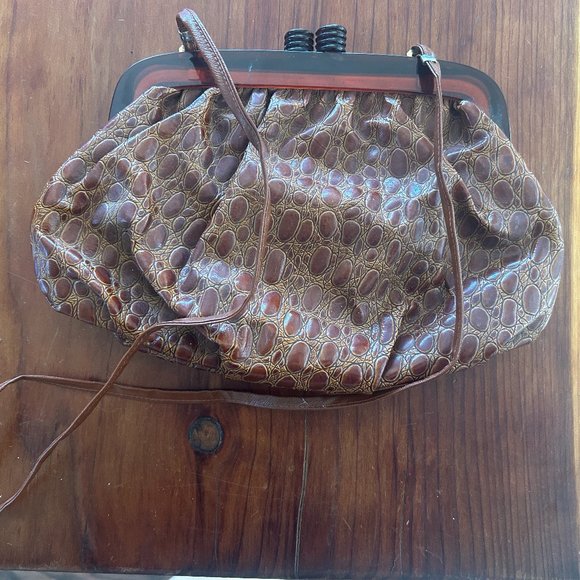 GENUINE LEATHER Made in Italy Vintage Bag Vintage GENUINE LEATHER Women's Bag M - Picture 4 of 9